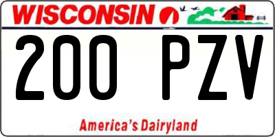 WI license plate 200PZV