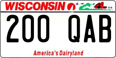 WI license plate 200QAB