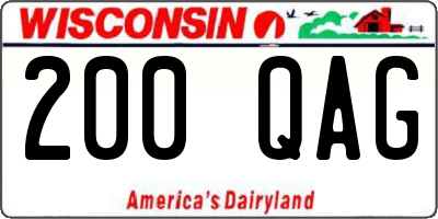 WI license plate 200QAG