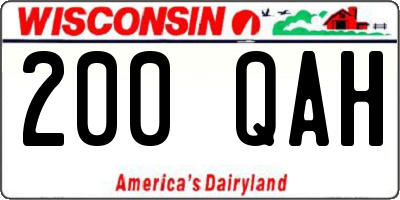 WI license plate 200QAH