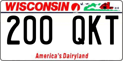 WI license plate 200QKT