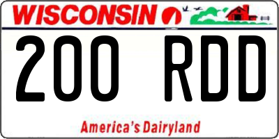 WI license plate 200RDD