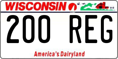 WI license plate 200REG