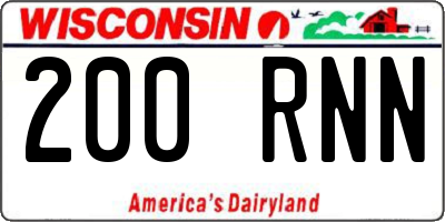 WI license plate 200RNN