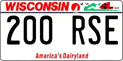 WI license plate 200RSE
