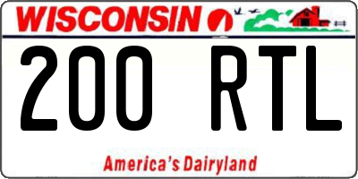 WI license plate 200RTL