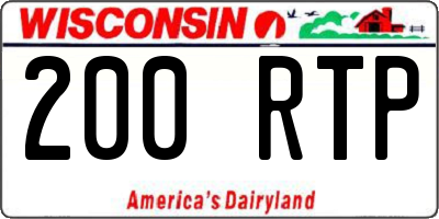 WI license plate 200RTP