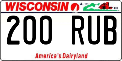 WI license plate 200RUB
