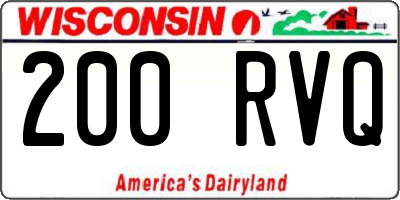 WI license plate 200RVQ