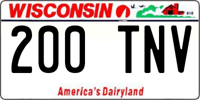WI license plate 200TNV