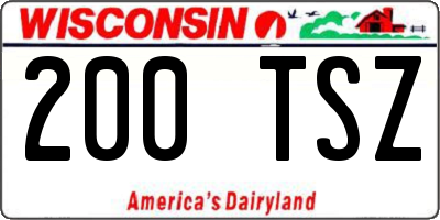 WI license plate 200TSZ