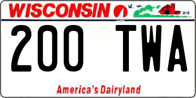 WI license plate 200TWA