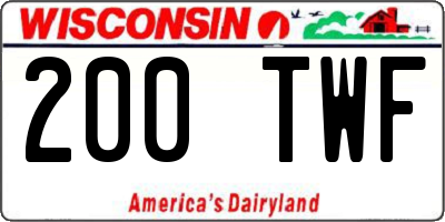 WI license plate 200TWF