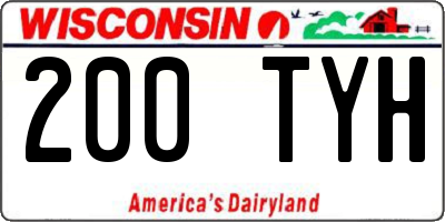 WI license plate 200TYH