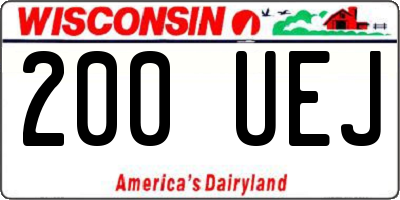 WI license plate 200UEJ