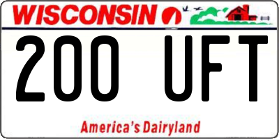 WI license plate 200UFT