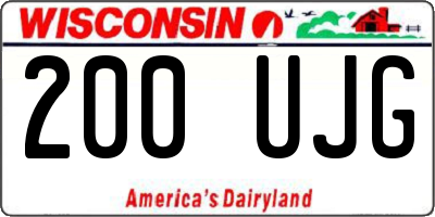 WI license plate 200UJG