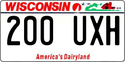WI license plate 200UXH