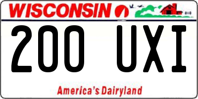 WI license plate 200UXI