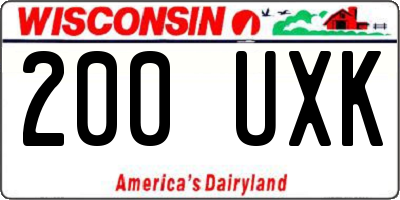 WI license plate 200UXK