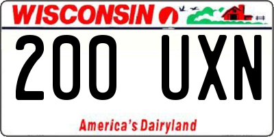 WI license plate 200UXN