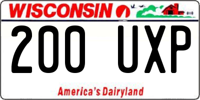 WI license plate 200UXP