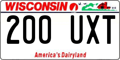 WI license plate 200UXT
