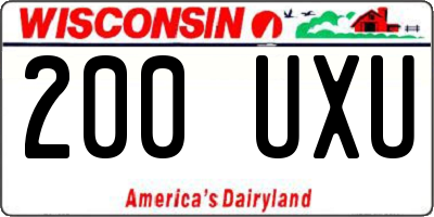 WI license plate 200UXU
