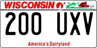 WI license plate 200UXV