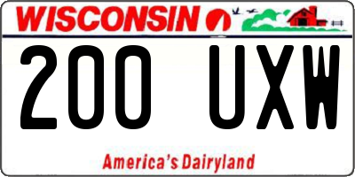 WI license plate 200UXW