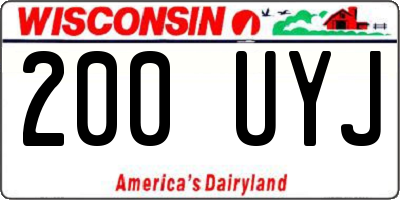 WI license plate 200UYJ