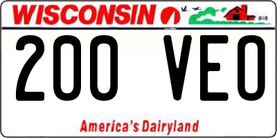 WI license plate 200VEO