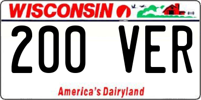 WI license plate 200VER