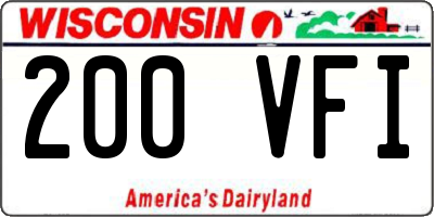 WI license plate 200VFI