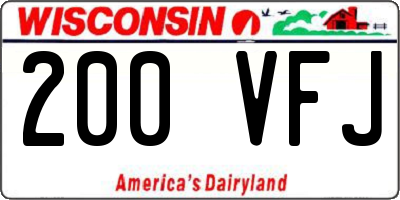 WI license plate 200VFJ