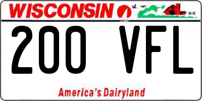 WI license plate 200VFL