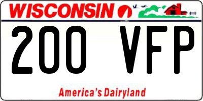 WI license plate 200VFP