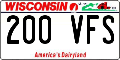 WI license plate 200VFS