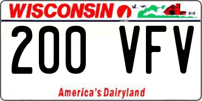 WI license plate 200VFV