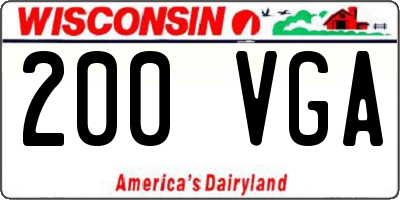 WI license plate 200VGA