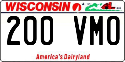 WI license plate 200VMO