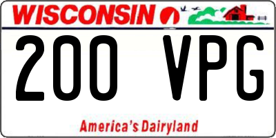 WI license plate 200VPG