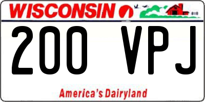 WI license plate 200VPJ