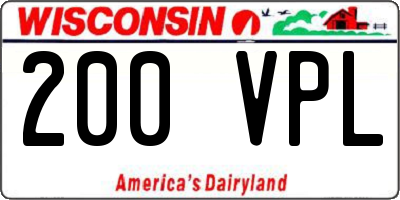 WI license plate 200VPL