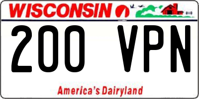 WI license plate 200VPN