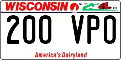 WI license plate 200VPO