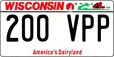 WI license plate 200VPP