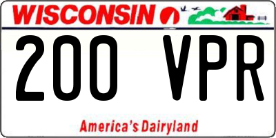 WI license plate 200VPR