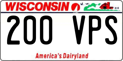 WI license plate 200VPS