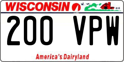 WI license plate 200VPW